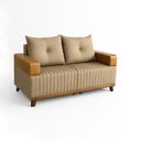 Ver imagem 2 de Sofá 2 Lugares Leona Bom Pastor Linho Bege/caramelo