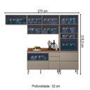 Ver imagem 4 de Cozinha Completa Proença 6 Portas 6 Gavetas com Vidro Nogueira/nude Prime Tx Dp2703 - Demobile
