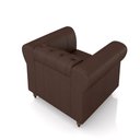 Ver imagem 7 de Poltrona Decorativa Sala de Estar Stanford Chesterfield Pés de Madeira Couro Marrom Brilho G58 - Gra