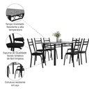 Ver imagem 5 de Conjunto de Mesa Sala de Jantar Leia com 6 Cadeiras Tubular Granito 1,40m Artefamol Preto