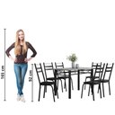 Ver imagem 6 de Conjunto de Mesa Sala de Jantar Leia com 6 Cadeiras Tubular Granito 1,40m Artefamol Preto
