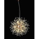 Ver imagem 2 de Lustre Pendente Dente de Leão Redondo Dourado Cristais 12G9 60cm
