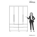 Ver imagem 6 de Guarda Roupa Solteiro Doble 4 Portas 4 Gavetas MDP Freijó Titanium 160cm