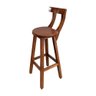 Banco Alto Bistrô de Madeira com Encosto Girafa Ideal para Bar e Restaurante Imbuia - Marrom - 1