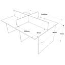 Ver imagem 3 de Estação de Trabalho 4 Lugares com Gavetas 2,40x1,20 e 3 Armários Branco