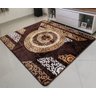 Tapete Sala Veludo 3D Estampado Oriente Marrom - 2,00x2,50 - 1