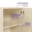Ver imagem 7 de Cama Alta com Armários, Cômoda e Escorregador Artsy Casatema MadeiraOriginals Natural/Branco