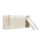 Ver imagem 2 de Cama Alta com Armários, Cômoda e Escorregador Artsy Casatema MadeiraOriginals Natural/Branco