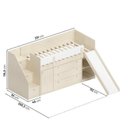 Ver imagem 3 de Cama Alta com Armários, Cômoda e Escorregador Artsy Casatema MadeiraOriginals Natural/Branco