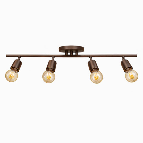 Spot Trilho Koppla Aluminio Teto e27 4 Luzes Lumini Lab - Marrom Fosco