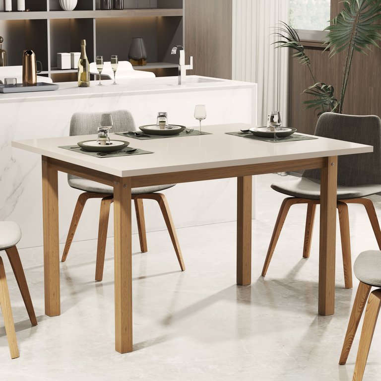 Mesa de Jantar 120x80 até 4 Lugares Pés em Madeira Maciça Reforçada