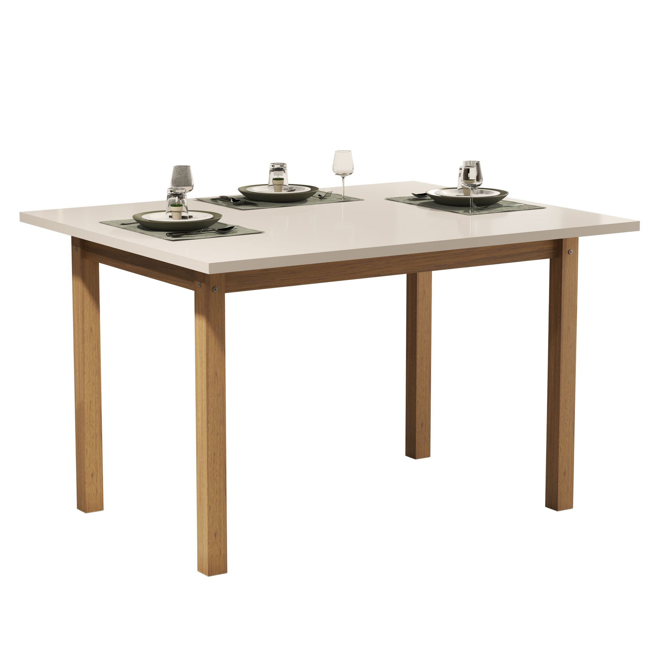 Mesa de Jantar 120x80 até 4 Lugares Pés em Madeira Maciça Reforçada - 2