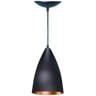 Lustre Pendente Balcão Cozinha Americana Preta Fosco e Cobre - 1