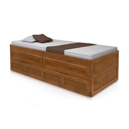 Cama De Solteiro De Abrir e Fechar Com Gavetas Viena Imbuia - 3