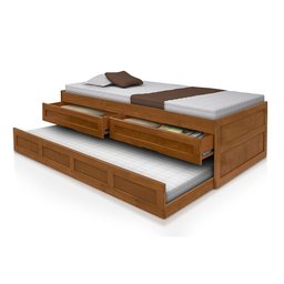 Cama De Solteiro De Abrir e Fechar Com Gavetas Viena Imbuia - 2