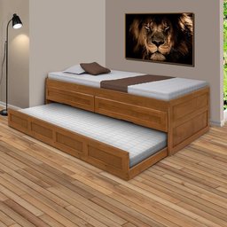 Cama De Solteiro De Abrir e Fechar Com Gavetas Viena Imbuia - 1