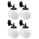 Ver imagem 1 de Kit 4 Arandelas Luminárias Parede Globo Leitoso 33x52 Elegante Preto E27 Dital