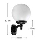 Ver imagem 2 de Kit 4 Arandelas Luminárias Parede Globo Leitoso 33x52 Elegante Preto E27 Dital