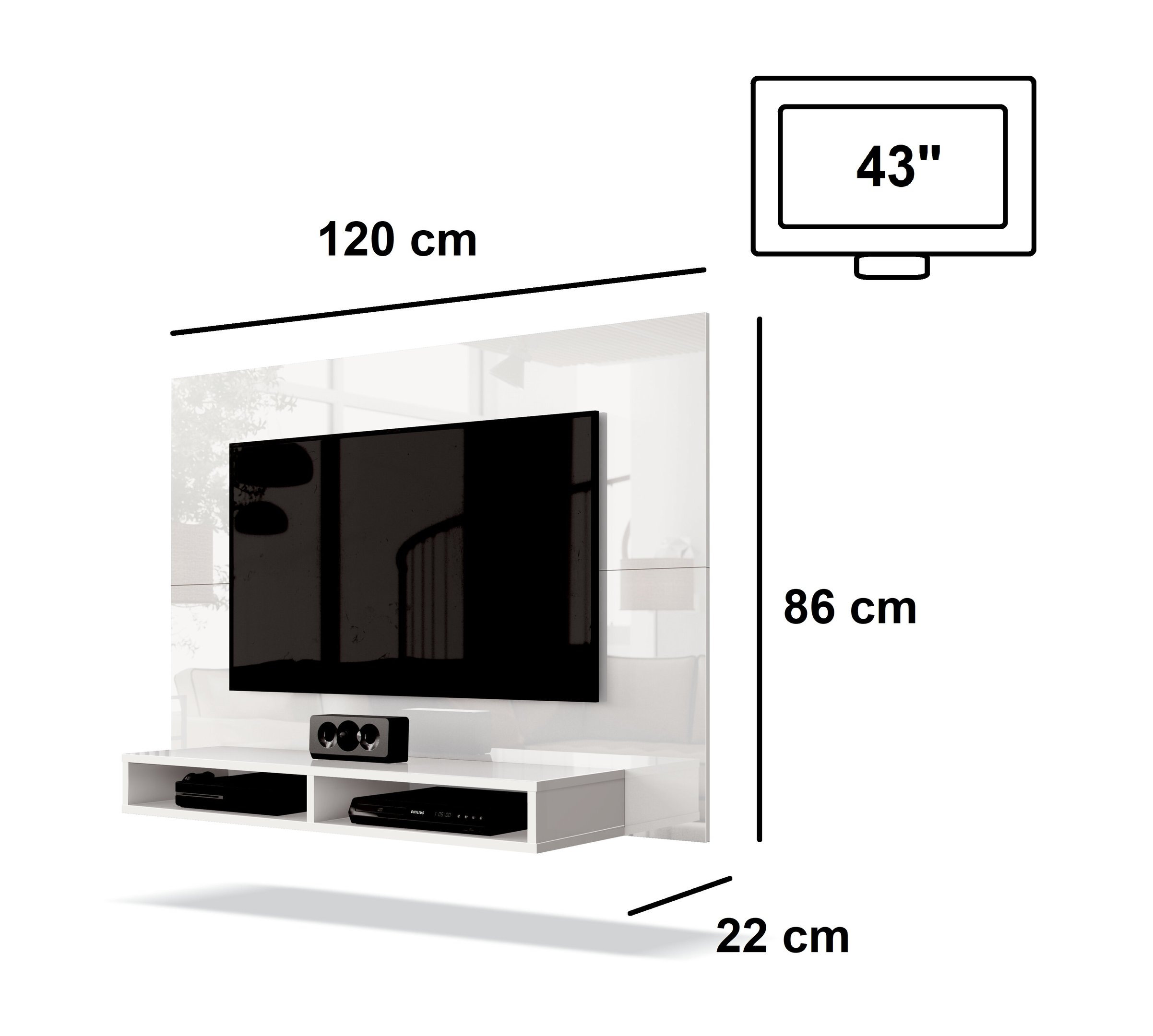 Painel para TV Fox BRANCO - EDN Móveis - 2