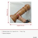 Ver imagem 5 de Castiçal Decorativo de Madeira Natural 37x13x13cm Porta Vela Mesa Jantar Sala