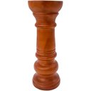 Ver imagem 1 de Castiçal Decorativo de Madeira Natural 37x13x13cm Porta Vela Mesa Jantar Sala