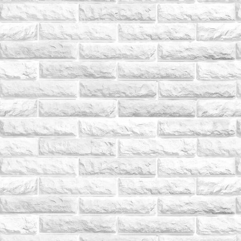 Papel De Parede 3D Tijolos Tijolinho A Vista Branco