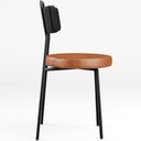 Ver imagem 6 de Cadeira Decorativa Estofada Para Sala De Jantar Barcelona L02 Couríssimo Preto Camel - Lyam Lyam Dec