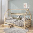 Ver imagem 2 de Cama Montessoriana Madeira Maciça Casa com Estrado Clia Natural Idimex