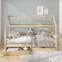 Ver imagem 1 de Cama Montessoriana Madeira Maciça Casa com Estrado Clia Natural Idimex