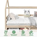 Ver imagem 3 de Cama Montessoriana Madeira Maciça Casa com Estrado Clia Natural Idimex