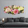 Quadro Mosaico 5 Peças Artístico Flores Buquê Rosas - 4