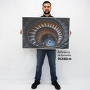 Ver imagem 2 de Quadro Decorativo em Canvas Arquitetura Escadas em Espiral TaColado Moldura Flutuante 4,5cm Freijó 9