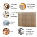 Ver imagem 7 de Cabeceira Estofada Iluminação Led Stella Cama Solteiro 90 Cm Cor:veludo Bege