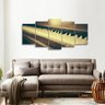Quadro decorativo Piano Teclado Mosaico 5 Peças - 3