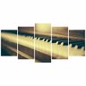Quadro decorativo Piano Teclado Mosaico 5 Peças - 2