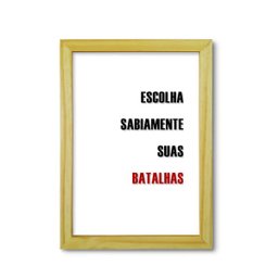Quadro Decorativo Frases Batalhas 24x18cm - 1