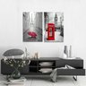 Kit 2 Quadros Torre Eiffel e Paris Londres Preto e Branco - 2