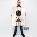 Ver imagem 2 de Quadro Decorativo Caixa Alta com Vidro Abstrato Geométrico TaColado Moldura Branca 90 x 60cm