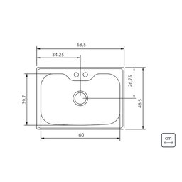 Cuba Morgana Undermount 69x49 Cm em Aço Inox com Acabamento Acetinado com Válvula Tramontina 93806/1 - 4