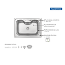 Ver imagem 3 de Cuba Morgana Undermount 69x49 Cm em Aço Inox com Acabamento Acetinado com Válvula Tramontina 93806/1