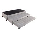 Ver imagem 1 de Cama Box Base c/Auxiliar Solteiro Universal Rústico Bordado White (88x188x32) - Paropas