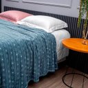 Ver imagem 3 de Cobertor Manta Flannel Queen Size Estampado Geo Azul Appel
