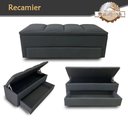 Ver imagem 2 de Recamier Baú c/ Sapateira Para Cama Casal PÓLUX 140cm Estofada Tecido Sintético Cinza - Making