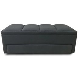 Recamier Baú c/ Sapateira Para Cama Casal PÓLUX 140cm Estofada Tecido Sintético Cinza - Making - 1 Recamier Baú c/ Sapateira Para Cama Casal PÓLUX 140cm Estofada Tecido Sintético Cinza - Making - 1