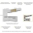 Ver imagem 4 de Armário de Cozinha Completa de Canto com Rodapé Veneza Multimóveis V2087 Branco/Preto