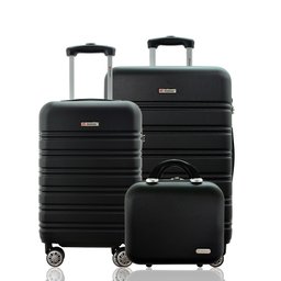 Kit Conjunto 2 Malas Rígidas 360° com Tsa Mais Frasqueira - Gladiador A3Pm Cor: Preto - 1