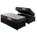 Ver imagem 1 de Cama Box Baú Solteiro: Colchão Espuma D33 Paropas Pasquale + Base CRC Suede Black(88x188)