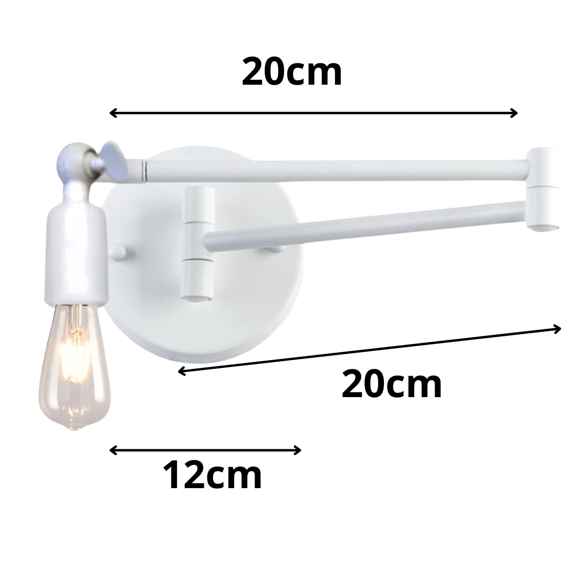 Ver imagem 3 de Luminária Parede Arandela Articulada 45cm Gimpo Kjbd-597:branco