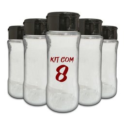 Pote Tempero Kit 8 Potes+24 Etiquetas Titulos Etiqueta Preta - 8 Pote Tempero Kit 8 Potes+24 Etiquetas Titulos Etiqueta Preta - 8