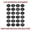 Ver imagem 2 de Pote Tempero Kit 8 Potes+24 Etiquetas Titulos Etiqueta Preta